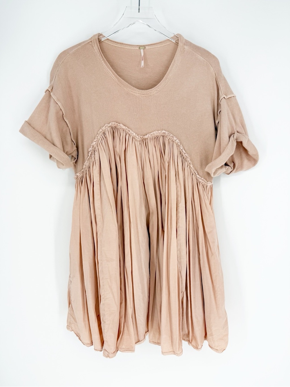 Free People Catalina Bohemian Flowy Short Sleeve Mini Dress S - Picture 2 of 8